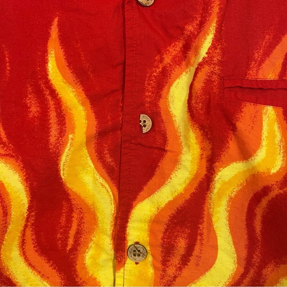 Vintage Ocean Pacific OP Hawaiian Shirt Medium Surf Sunset Beach Red Button Up - Picture 5 of 14